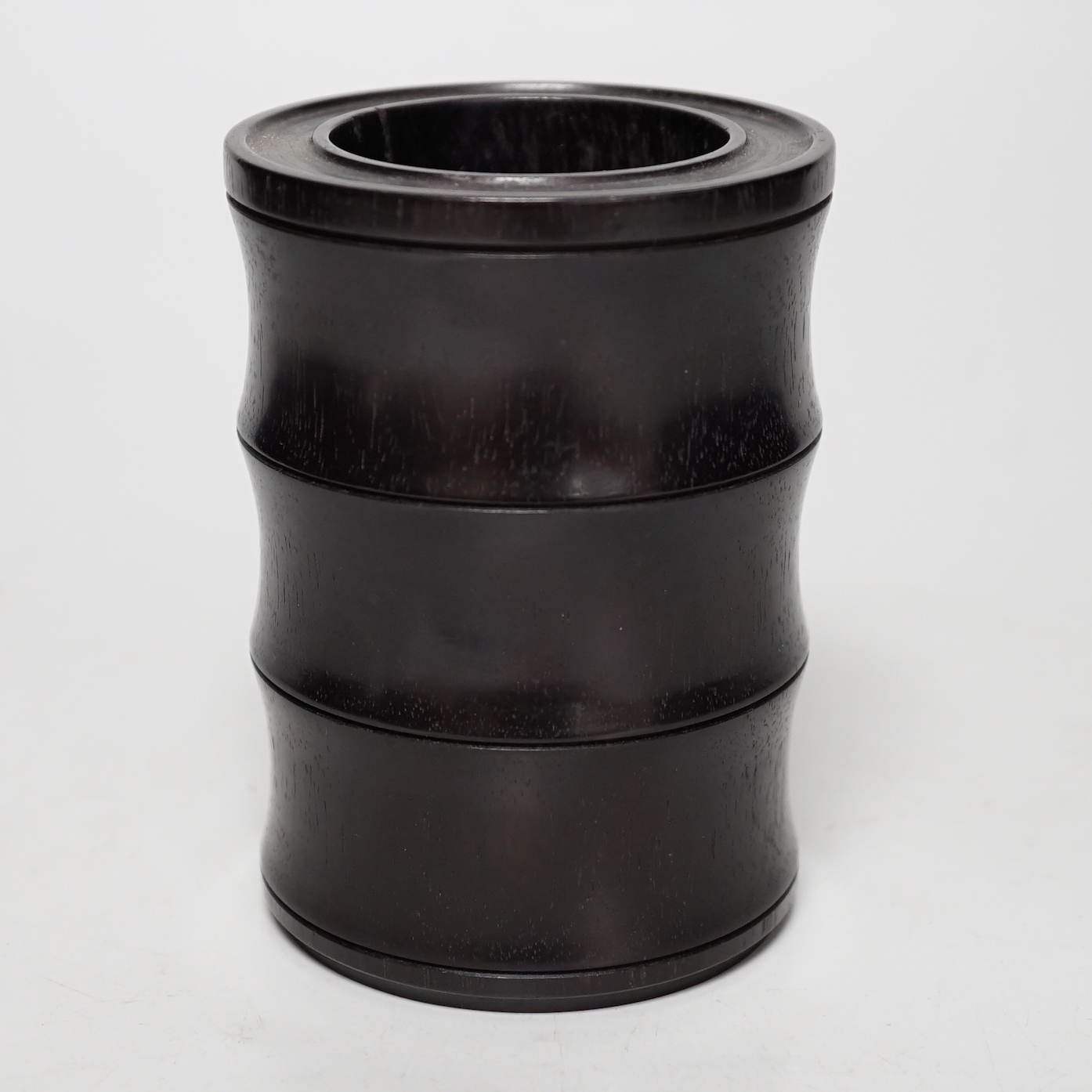 A Chinese hardwood brushpot, bitong, 11cm